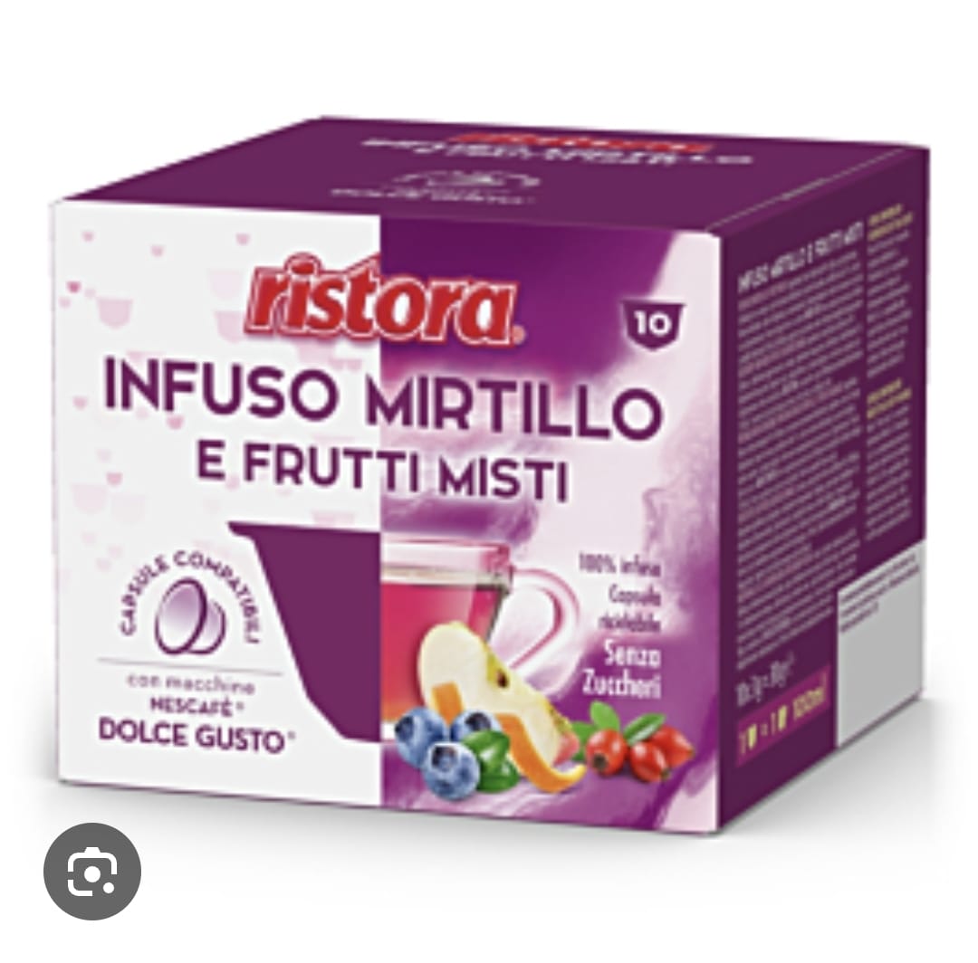 Capsula Dolce Gusto Ristora Infuso Mirtilli e Frutti Misti 10 Pz