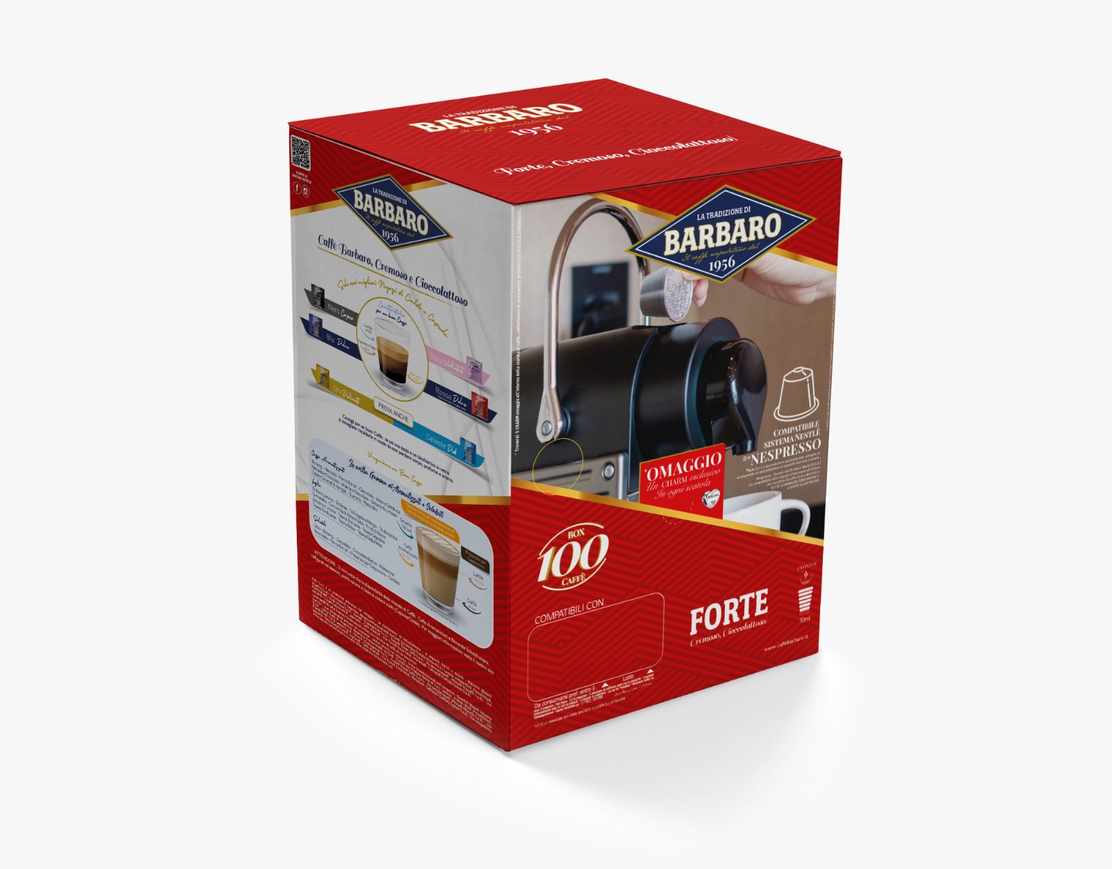 Capsula Nespresso Barbaro Rossa Forte da 100 Pz